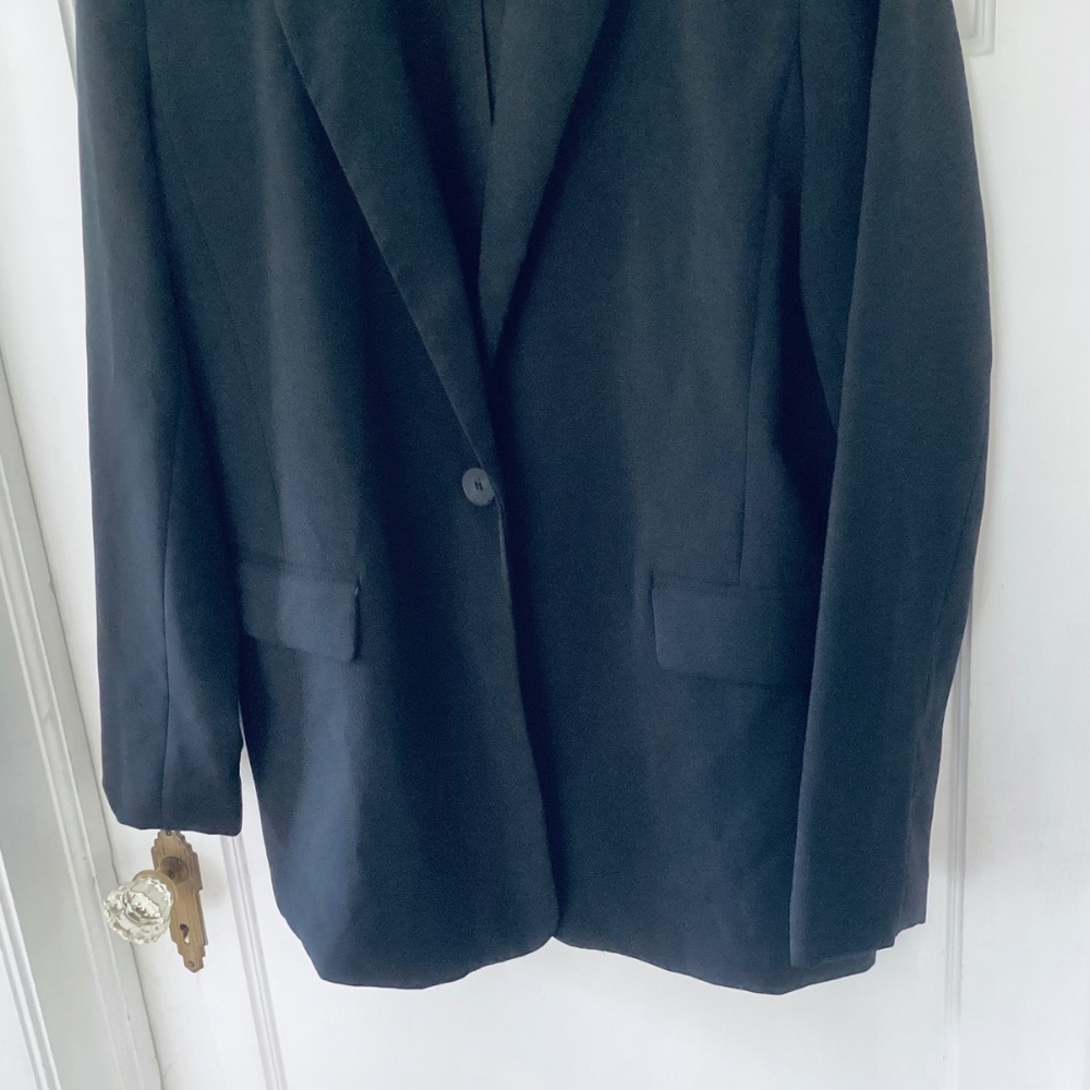 Pull & Bear Basic Blazer Black Women’s L One Butt… - image 5